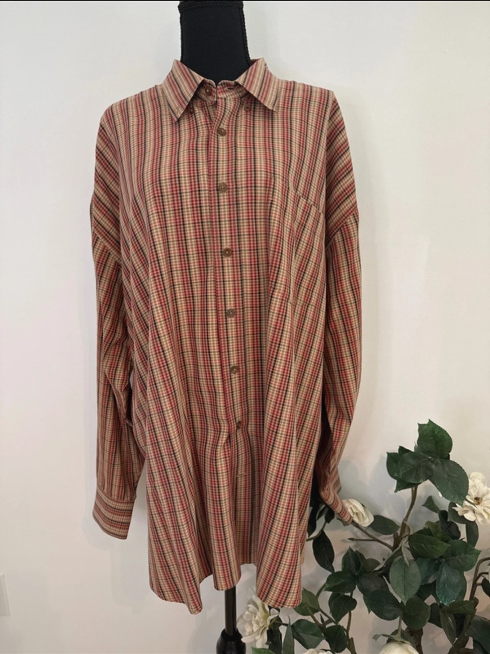 NWOT Cutter & Buck Fall 100% Cotton Micro Check Shirt 3XL